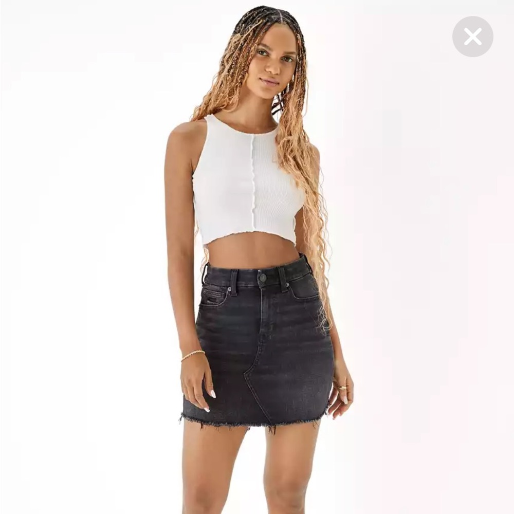 NWT AE Ne(x)t Level Stretch Curvy Denim Mini Skirt